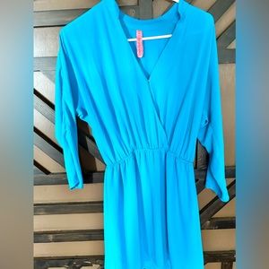 Turquoise low cut dress